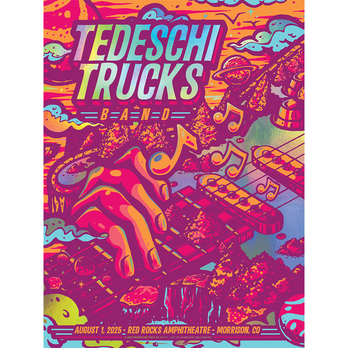 Red Rocks 8/1 Foil Poster – Tedeschi Trucks Band MT