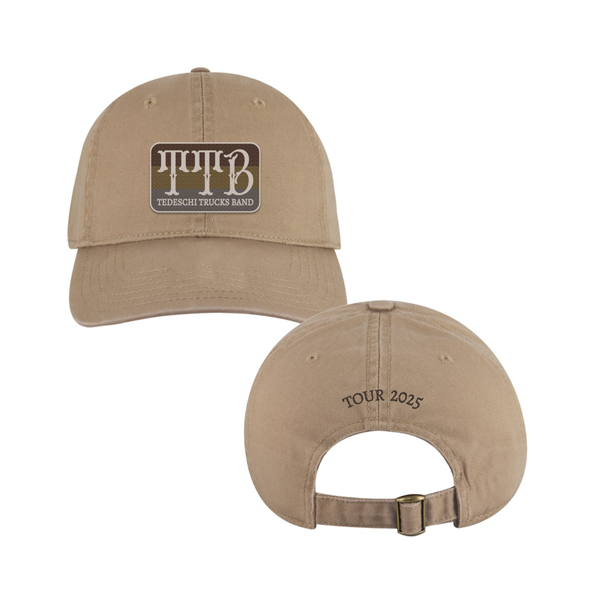 Tan Triple Stripe Dad Hat
